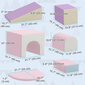 7 Piece Indoor Toddler Playground, Climb &amp; Crawl - Pink/Purple