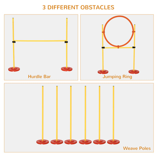 Portable dog agility training obstacle set