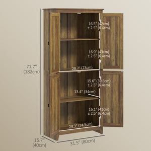 Storage unit with doors and shelves, brown