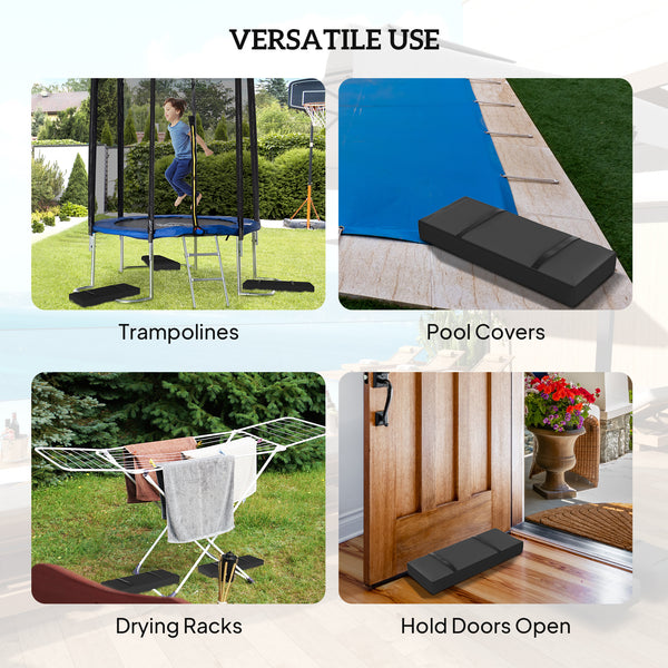 Set of 4 parasol base weight bags with handles, black 
