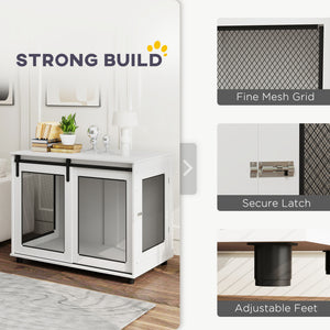 39-inch crate furniture with sliding barn door, white