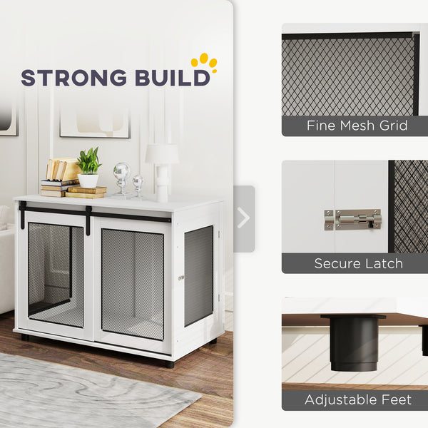 39-inch crate furniture with sliding barn door, white