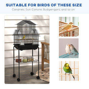 48" Bird Cage with Perch, Swing, Food Container, Sliding Tray and Handle