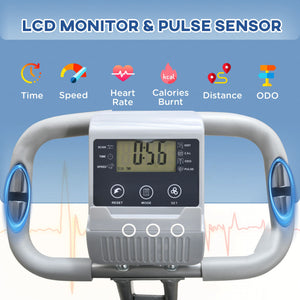 3-in-1 Folding Bike with 8-Level Magnetic Resistance, Adjustable Seat, Grey