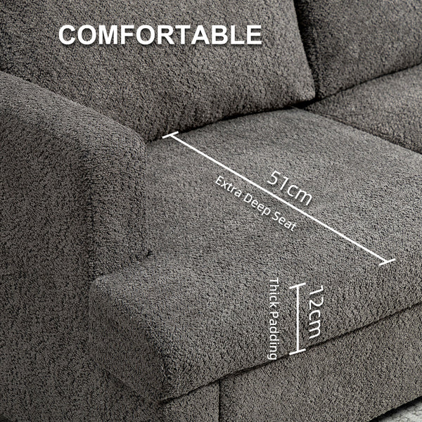 2-seater sofa with removable cushions, solid wood frame, dark gray