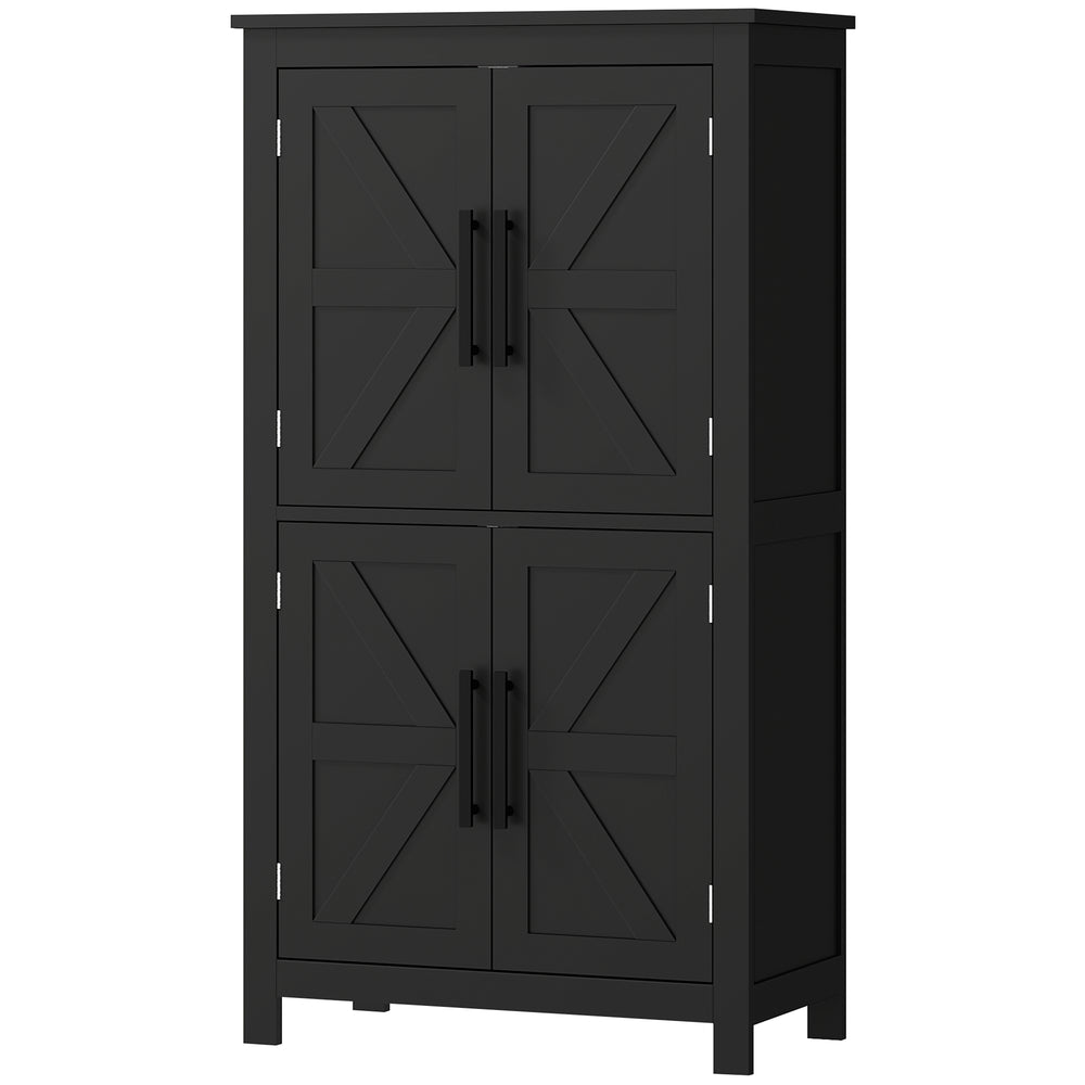 Bathroom Storage Cabinet with Barn Doors and Adjustable Shelf, Black