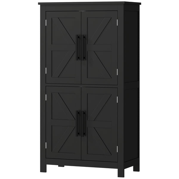 Bathroom Storage Cabinet with Barn Doors and Adjustable Shelf, Black