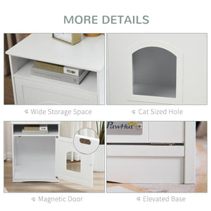 Litter Box Cabinet with Cat-Sized Hole Large, Storage Shelf (Litter Box Not Included)