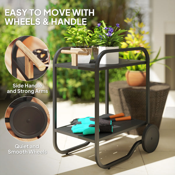 Barbecue cart with storage, black
