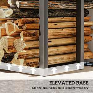 Black Heavy Duty Steel Adjustable Log Rack