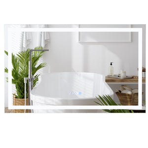 Miroir de salle de bain à LED miroir rectangulaire mural avec lumières à intensité variable à 3 couleurs-S