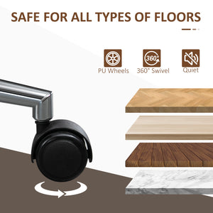 Black office chair in faux leather and bentwood