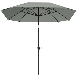 7.6-foot parasol with crank and tilt knob, light gray 