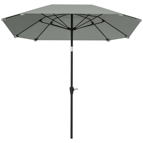 7.6-foot parasol with crank and tilt knob, light gray 