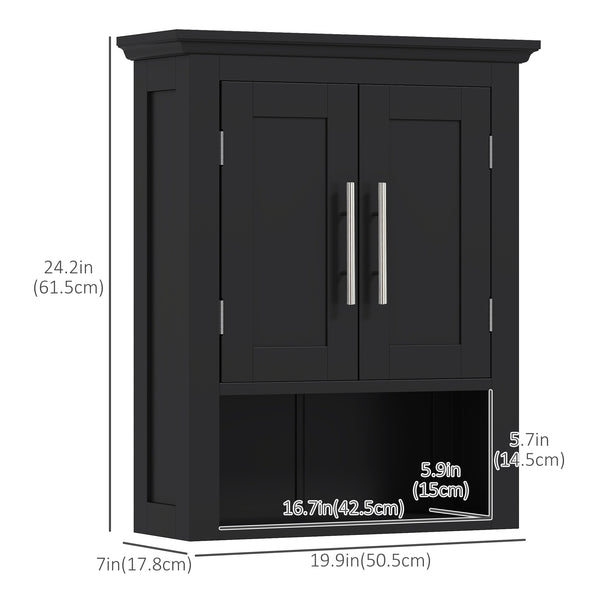 Toilet storage cabinet with shelf, black