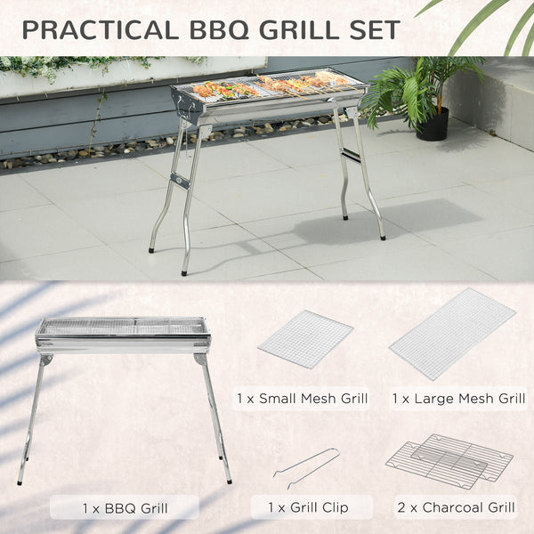 Stainless steel charcoal barbecue