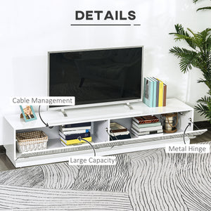 Illuminated TV stand for TVs up to 75 inches, glossy white
