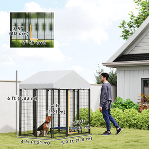 Dog kennel with waterproof and UV-resistant cover