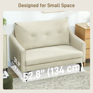 2 seater sofa with high resilience foam and thick padding, cream white