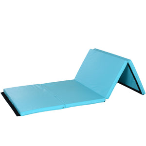 1.22m x 2.42m x 5.1cm Folding Gym Mat with Carry Handles, Light Blue