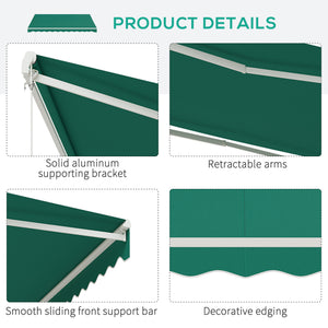 Electric awning 12.8 x 9.8 with remote control, green 