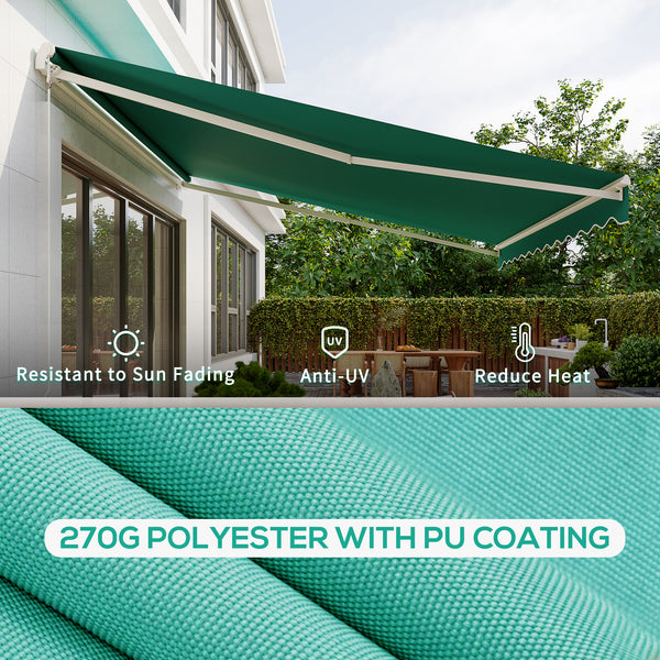 Electric awning 12.8 x 9.8 with remote control, green 