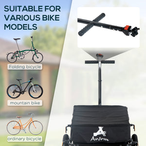 Multifunctional steel bicycle trailer, black
