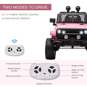 12V Electric Off-Road Truck with Remote Control, Pink