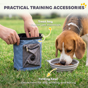 11-Piece Dog Agility Training Equipment Set, Pet Obstacle Course with 2 Tunnels, Adjustable Jumps, Orange Blue