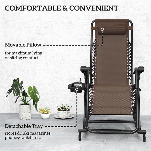 2-in-1 adjustable zero-gravity recliner chair, brown