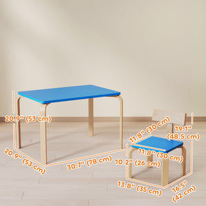 Table and 2 chairs set, blue