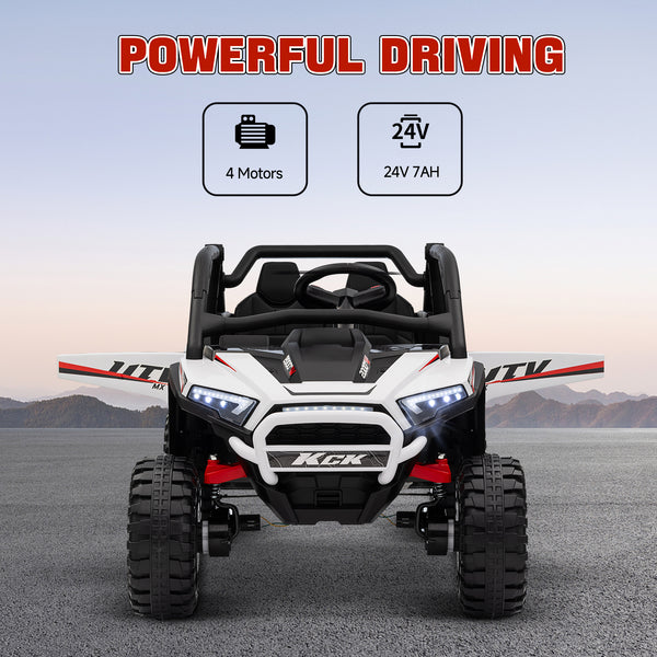 24V 2-seater electric truck with spring suspension, white