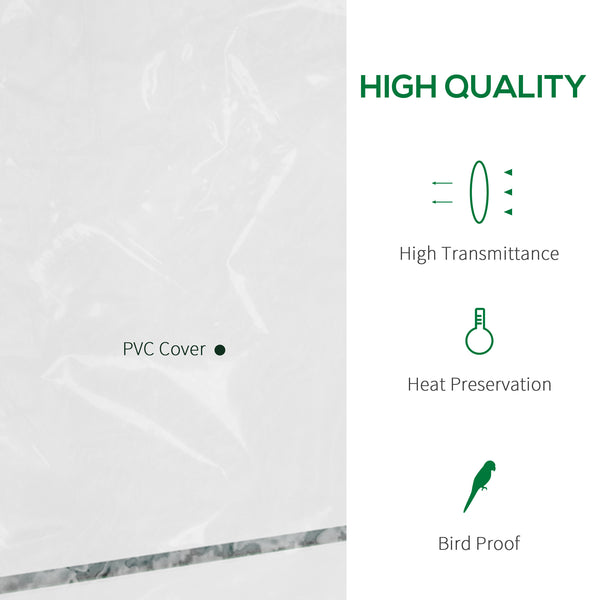 Portable Garden Greenhouse with 4 Shelves and Roll-Up Zippered Door, Transparent