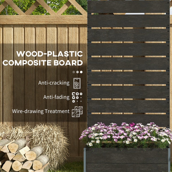 Raised planter with trellis for climbing plants, black