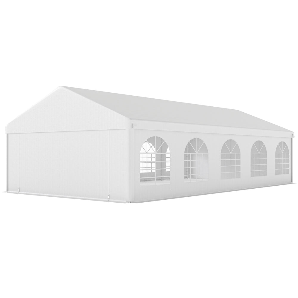 16 x 32 ft. white reception tent with removable side walls