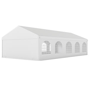16 x 32 ft. white reception tent with removable side walls