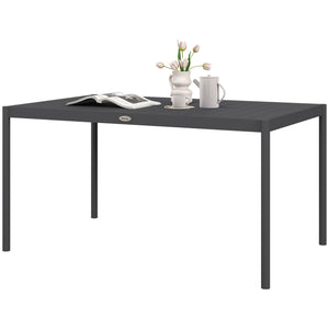 Garden table with aluminum frame, dark grey