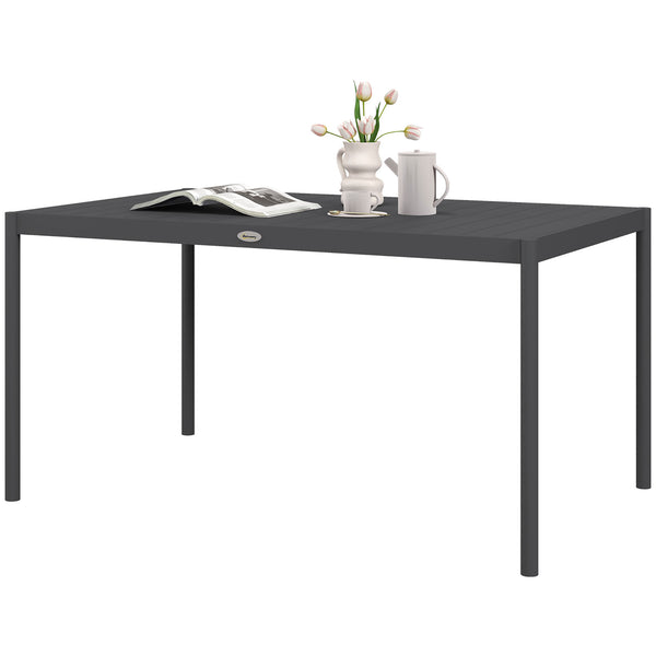 Garden table with aluminum frame, dark grey