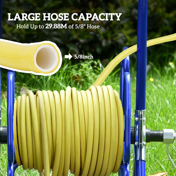 98 ft garden hose reel with 5/8 in hose included