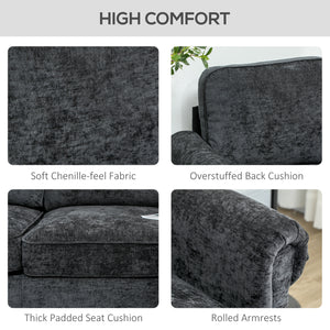 Modern corner sofa with removable chaise longue, wooden legs, black