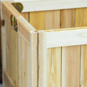 Folding raised wooden planter for garden and terrace