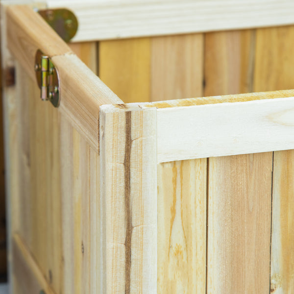 Folding raised wooden planter for garden and terrace