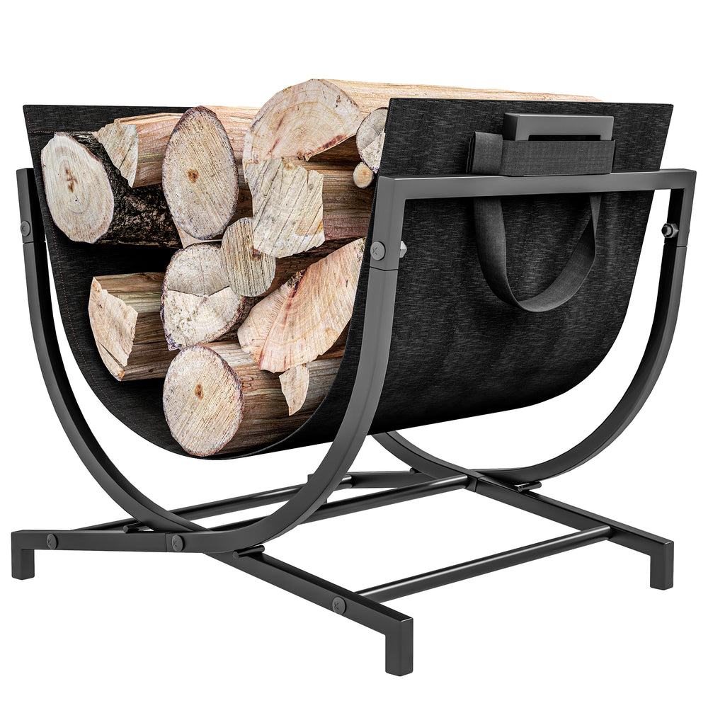 43cm Black Folding Log Holder