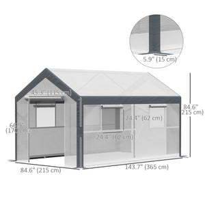 Sturdy, wind-resistant greenhouse with optimal ventilation, white