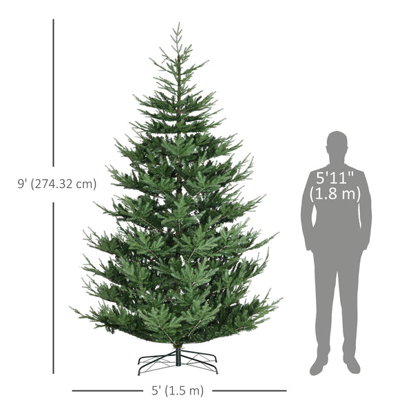 9ft Artificial Christmas Tree with Metal Base