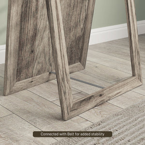 Full length mirror, grey wood grain 