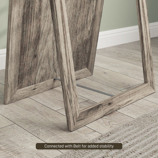 Full length mirror, grey wood grain 