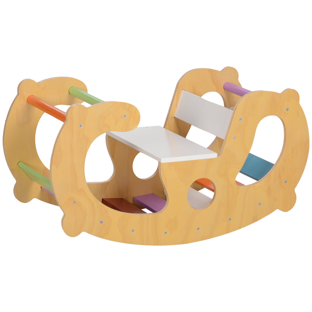 2 in 1 wooden arch and seesaw module