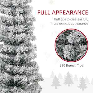 5ft Green Frosted Pencil Christmas Tree