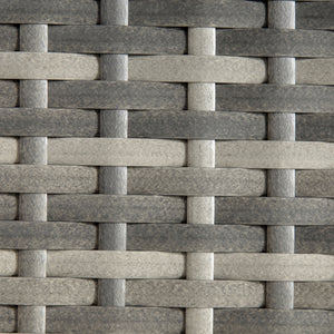 Patio coffee table in woven resin, heather grey
